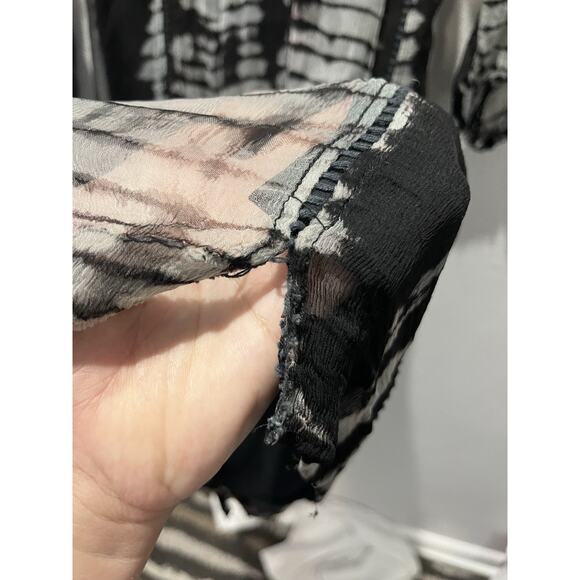 Rungolee Women's Fairy Black Crepe Silk Tie Dye Dress - Small - Picture 7 of 9